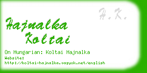 hajnalka koltai business card